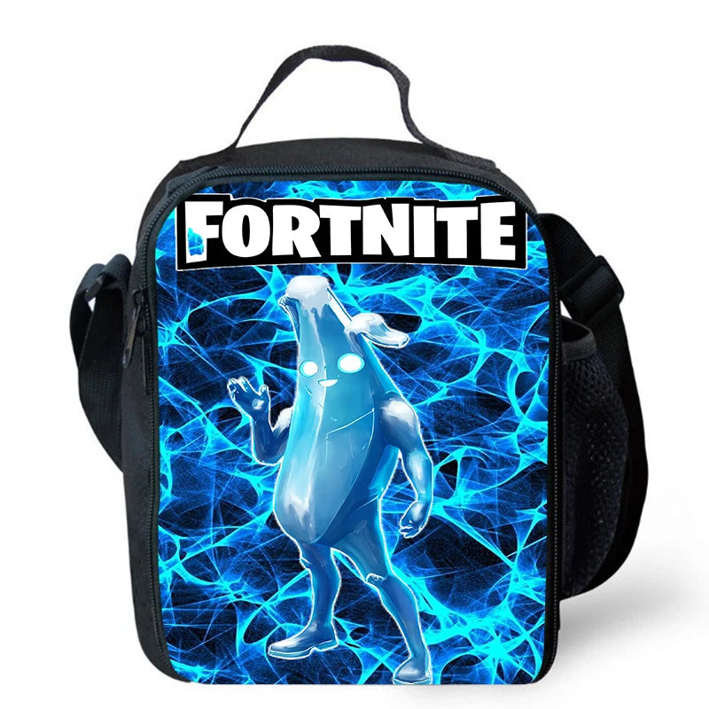 Risankasta torba za kosilo Fortnite, prenosna izolirana torba za kosilo, večkratno uporabna torba za shranjevanje hrane, primerna za otroke in študente.