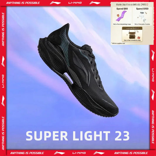 Li-Ning Men's SUPER LIGHT 23 Light Running Shoes BOOM Breathable Durable Stable Comfortable Li-Ning Daily Jogging Sneakers ARBW017