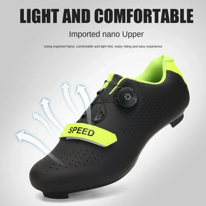 Professional New Sneakers Men Ultralight Double Buckle Cycling Shoes MTB Luminous Road Bike Shoes
