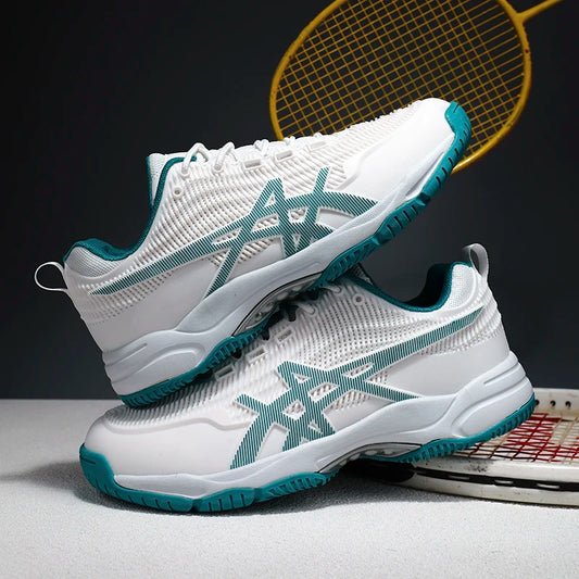 Men and Women Badminton Shoes Table Tennis Shoes for Volleyball Handball Sports Sneakers Anti-Skid Mesh Breathable Field Training