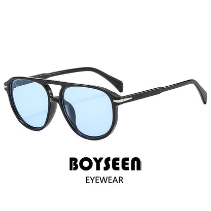 BOYSEEN Beach Sunglasses Man Summer Orange Sun Glasses UV400  Can Do Prescription Glasses Big Frame Blue Eyewear