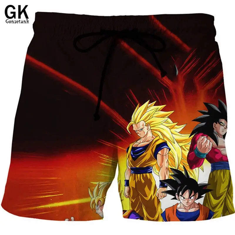 2026 Summer Dragon Ball Young Goku Printed Shorts Men Retro Classic Oversized Breathable Fitness Streetwear Unisex Adult & Kids