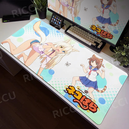 Nekopara XXL Home HD Computer Desk Mouse Anime Large Mouse Pad Office Laptop Computer Desktop Mat Game Accessories Tech