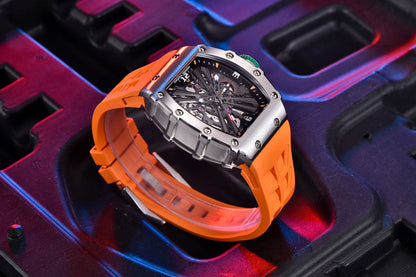 2026 Neue PAGANI DESIGN Herren-Quarzuhr VH65-Uhrwerk, Skeleton-Zifferblatt, 100M wasserdicht, sportliche rechteckige Uhr mit Saphirglas für Herren