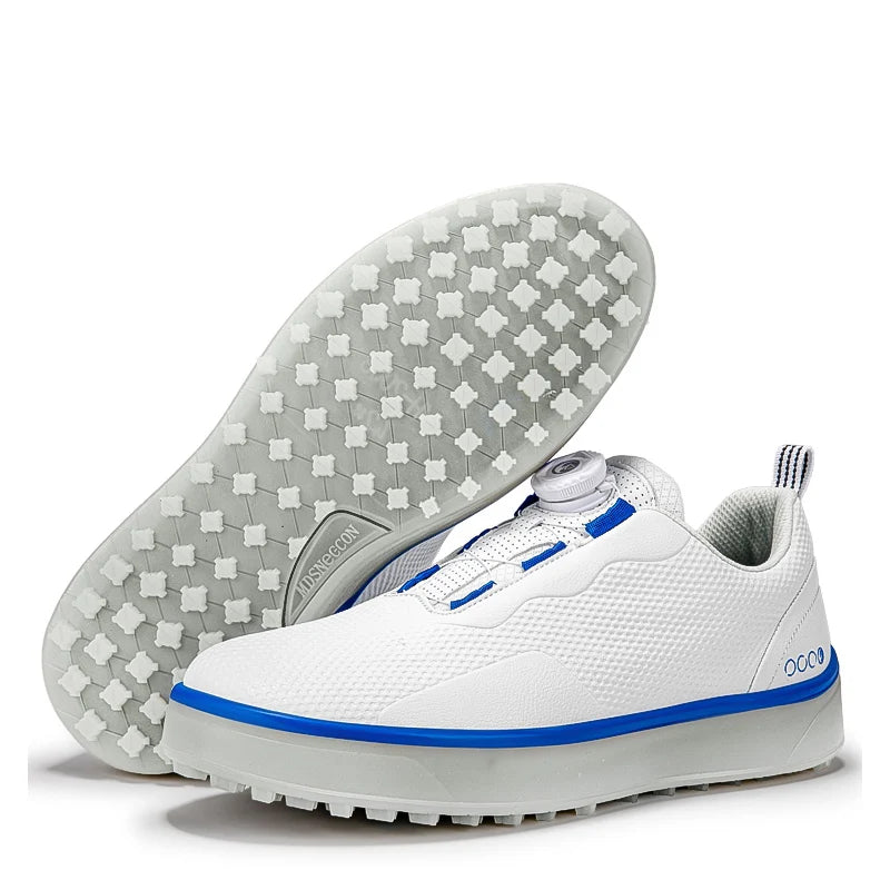 Couple Golf Shoes Men's White Waterproof Rotating Buckle Fitness Spikeless Non-slip Golf Golfer Training Golf Sneakers Women