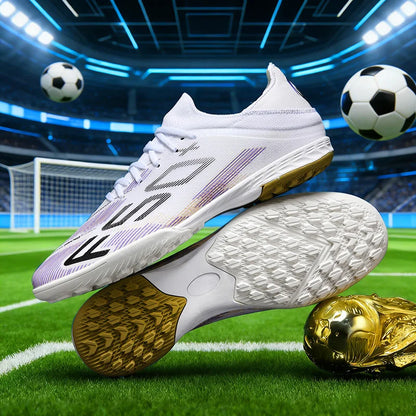 Nuove scarpe da calcio da uomo di alta qualità, tacchetti, scarpe da football, sneakers bestseller indoor per futsal, antiscivolo, da partita su erba, alte, outdoor