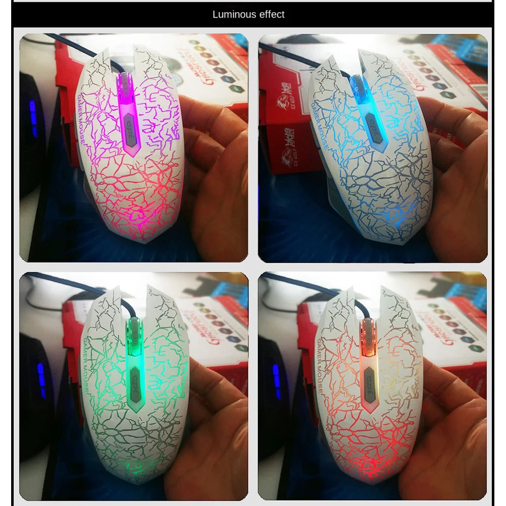 Mouse da gaming cablato USB 2400 DPI con retroilluminazione LED, mouse professionale per gamer, ergonomico, per PC, laptop e MacBook