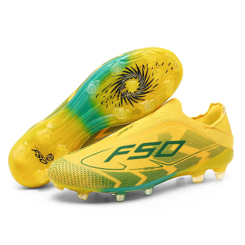 Chaussures de football sans lacets F50 de haute qualité pour hommes, crampons de football FG pour garçons, chaussures de football antidérapantes pour l'entraînement sur gazon, tailles 35-45