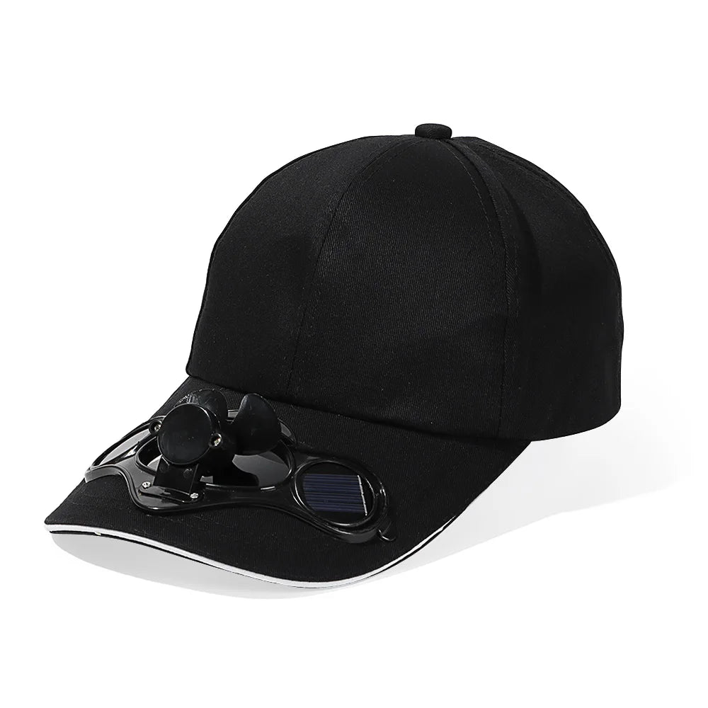 Novelty Fan Cooling Baseball Hat Solar Outdoor Sport Cap Summer Camping Hiking Travel Hat For Women Men