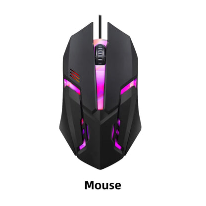 104 Keys Wired Keyboard with RGB Backlit Breathing Light Gaming Ergonomic Keyboard and Mouse Set for Computer Laptop Gamer Office