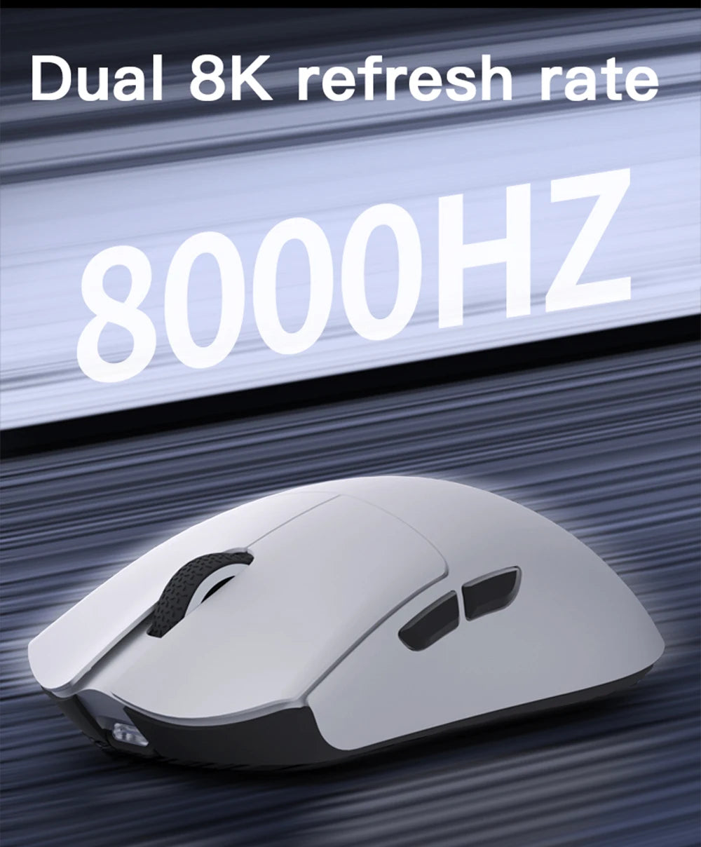 Mouse de gaming Darmoshark M3 V2 Double 8K, wireless, tri-mode, 26K DPI, senzor PAW3395, mouse macro pentru gaming, pentru mâini mari, computer, laptop și PC