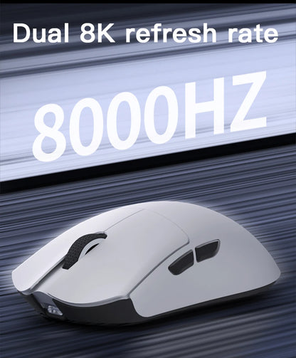 Mouse de gaming Darmoshark M3 V2 Double 8K, wireless, tri-mode, 26K DPI, senzor PAW3395, mouse macro pentru gaming, pentru mâini mari, computer, laptop și PC