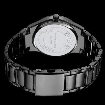 Ceas pentru bărbați Hannah Martin, carcasă din oțel inoxidabil, mecanism cu cuarț, cadran de 41 mm, stil profesional, cu afișaj calendar (imitație)
