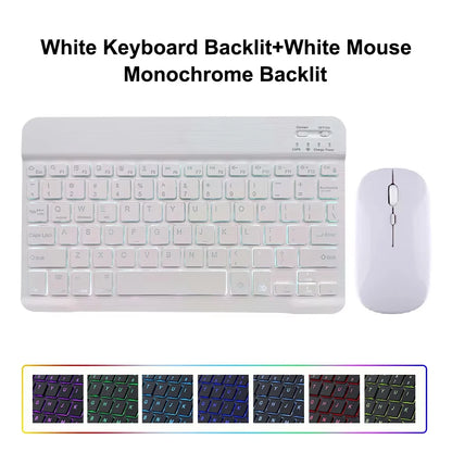 10inch Backlight Bluetooth Keyboard Mouse For IOS Android Windows, Backlit Keyboard For iPad, Wireless Keyboard For Samsung Tablet