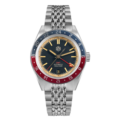 San Martin 39.5mm Limited Edition Full Lume Dial Automatic Men's Watch NH34 GMT 6H Date 10Bar Luxury Watch SN0116W
