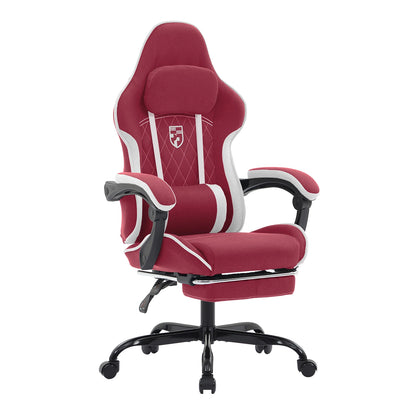 Ergonomic Gaming Chair with Footrest, Lumbar Cushion & Headrest, Adjustable Gamer Chair for Computer Desk, Office and Gaming Setup