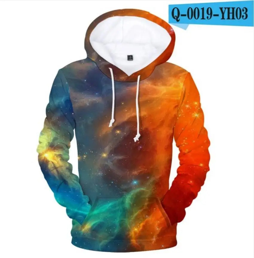 Classic Popular Purple Sky Male Space Galaxy 3D Print Hoodies Sweatshirts Men/Women Long Sleeve Sweatshirt Casual Pullovers