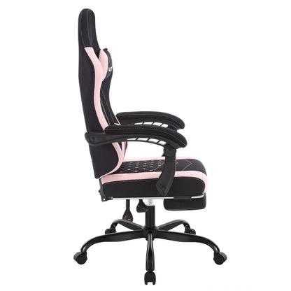 WOLTU Swivel Computer Chair with Massage Function Ergonomic Office Chair with Pillow & Footrest Height Adjustable Gaming Chair
