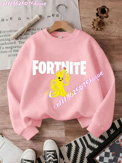 New Fortnite Kids Sweatshirts Cartoon Game Character Printed Hoodie Autumn Casual Children’s Tops Winter Baby Boys Clothing