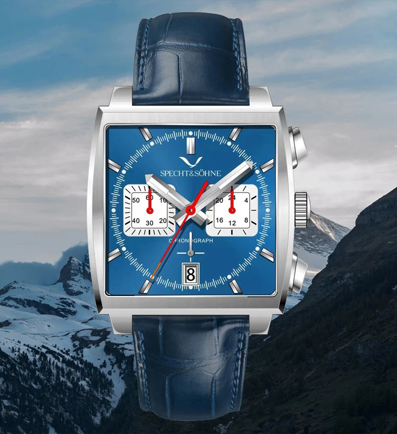 Specht&Sohne Men's Watch Luxury Brand Waterproof Stainless Steel Leather Japan VK Multifunctional Quartz Watch