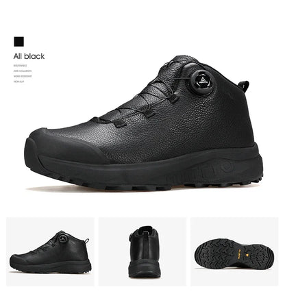 Pantofi din piele HUMTTO pentru bărbați, pentru iarnă, camping și activități în aer liber, pantofi sport pentru bărbați, bocanci de trekking respirabili, adidași antiderapanti pentru drumeții
