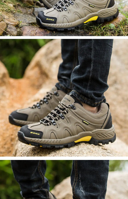 BONA New Arrival Classic Style Men Hiking Shoes Lace Up Men Sport Shoes Outdoor Jogging Trekking Sneakers