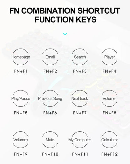 2026NEW RGB Gaming Mechanical Keyboard USB Wired 104 Keys Keyboard Backlit Black Red Blue Light for Computer Laptop Pro Keyboard