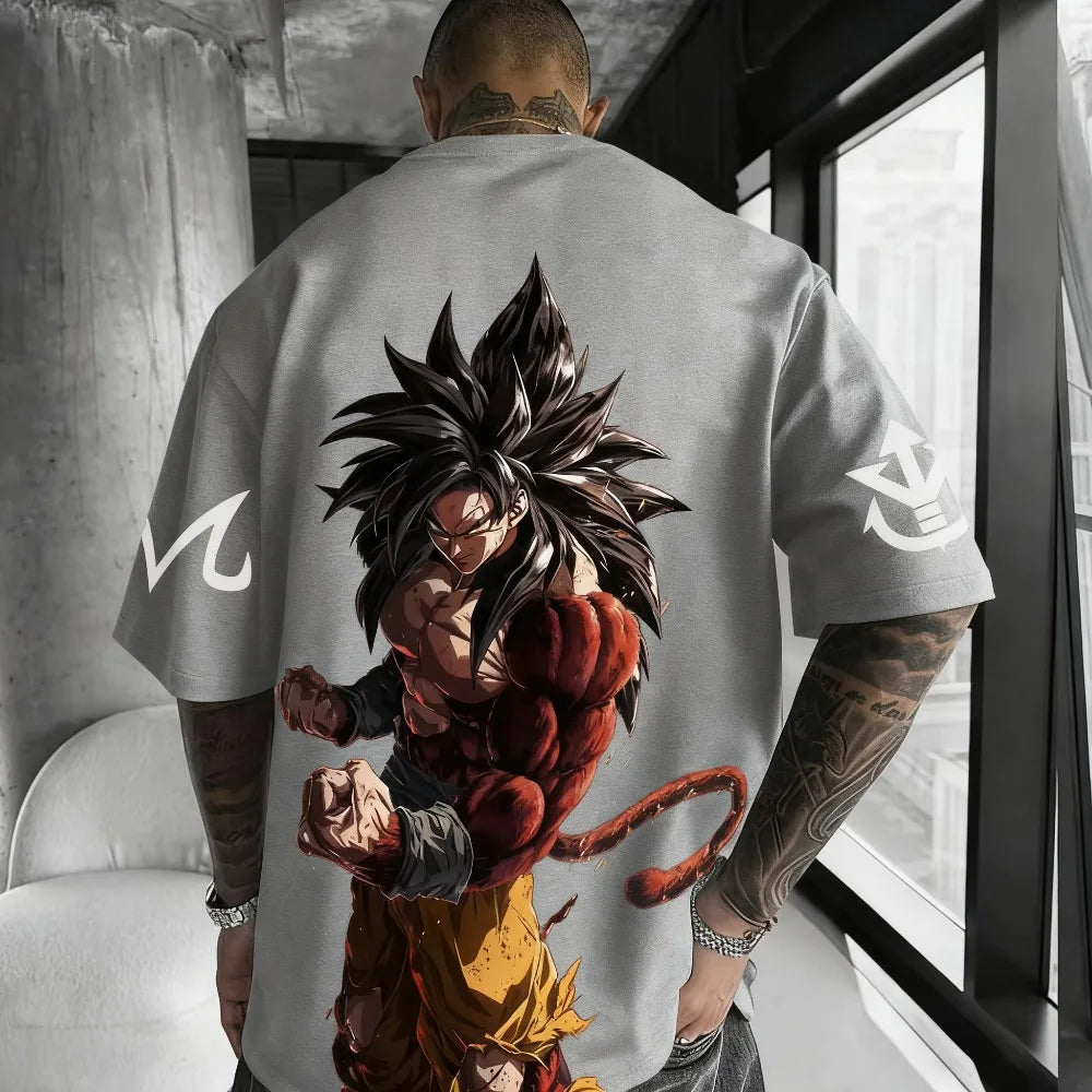 Dragon Ball Anime Super Saiyan 4 T-shirt 2025 Summer Men's and Women's Street Loose Casual Versatile Parent Child Clothing Top