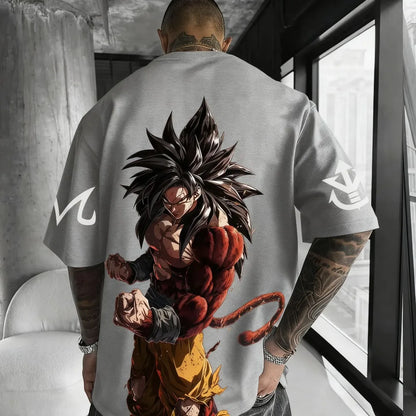 Dragon Ball Anime Super Saiyan 4 T-shirt 2025 Summer Men's and Women's Street Loose Casual Versatile Parent Child Clothing Top