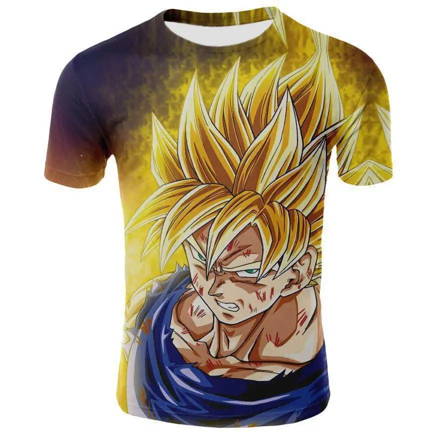 2026 Dragon Ball T-shirt Children's 3D T-shirt Fashion Children's Boy Short Sleeve Round Neck Casual Anime Super Saiya Wukong