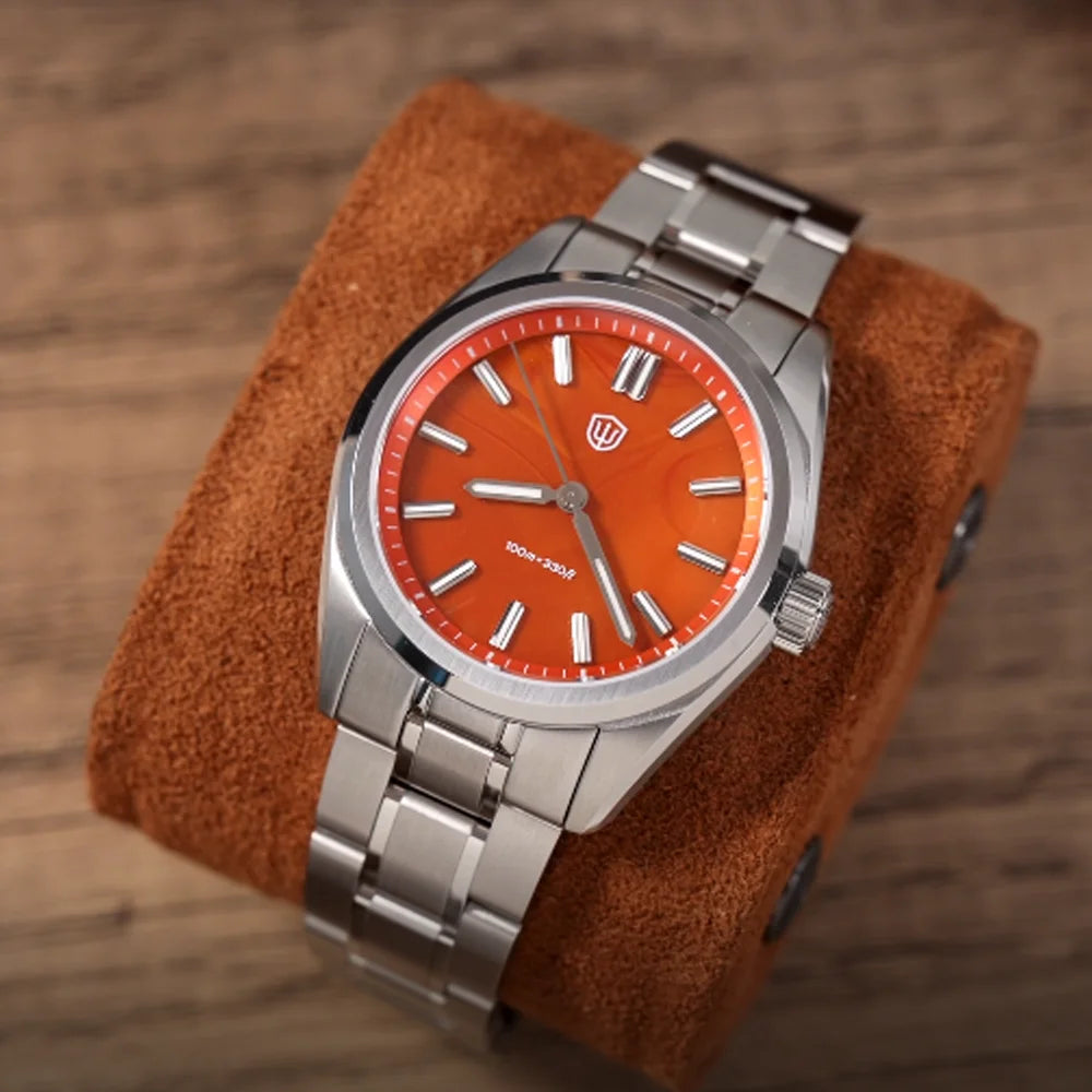 Watchdives New WD0003B ‌Aventurine Dial Watch VH31 Quartz Movement Sapphire Crystal Luminous 100m Waterproof 36mm Vintage Watch