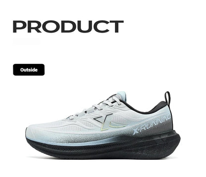 Xtep Running Shoes for Men 2025 Winter Trendy Shock Absorption Cushioning Non-Slip Comfortable Lace-Up Sneakers 875419110045
