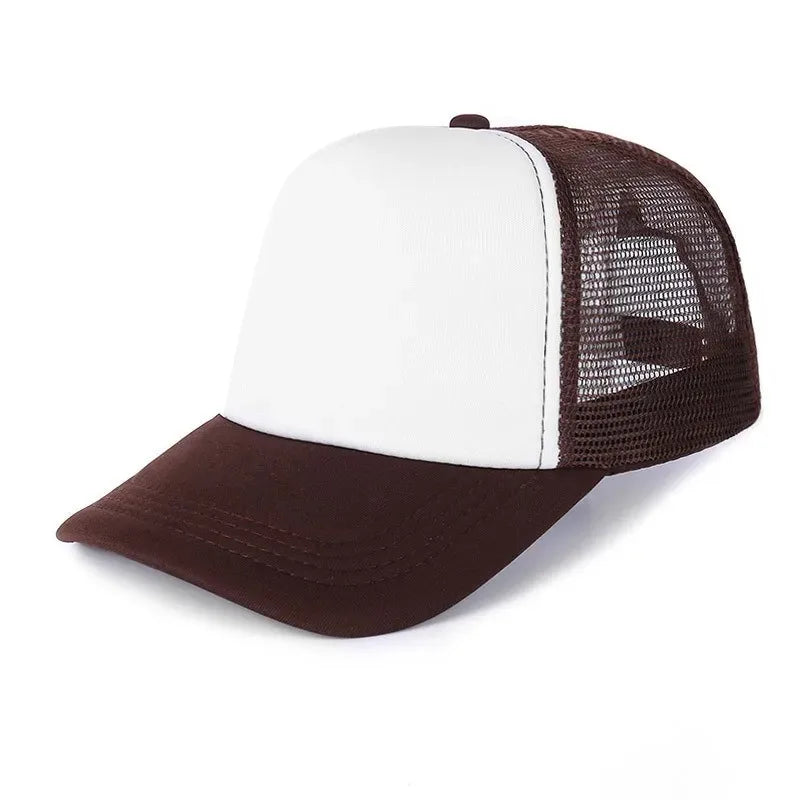Unisex Cheaper 5 Panel Trucker Hat For Adult Summer Net Baseball Cap Men Women Blank Mesh Adjustable Sun Hat Visor