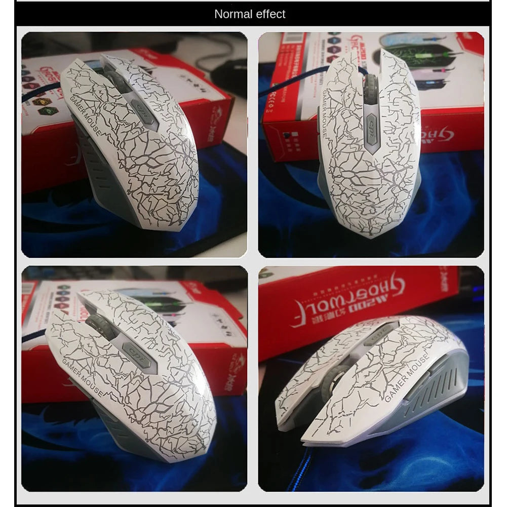 Mouse da gaming cablato USB 2400 DPI con retroilluminazione LED, mouse professionale per gamer, ergonomico, per PC, laptop e MacBook