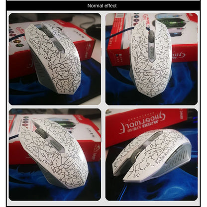 Mouse da gaming cablato USB 2400 DPI con retroilluminazione LED, mouse professionale per gamer, ergonomico, per PC, laptop e MacBook