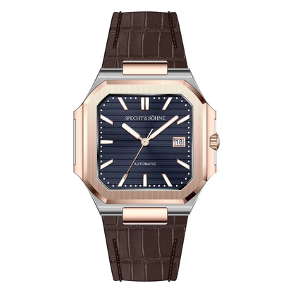 2025 Specht & Söhne Men's Classic Cubic Automatic Mechanical Watch 50M Waterproof Luminous Sapphire Crystal Reloj Hombre 41MM