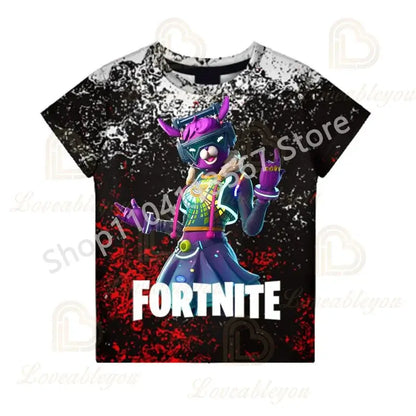 2PCS Suits F-Fortnite Victory 3D T-shirt Shorts Kids Tops Girls Boys Battle Royale Clothes Harajuku Tees Hero Children T-Shirt