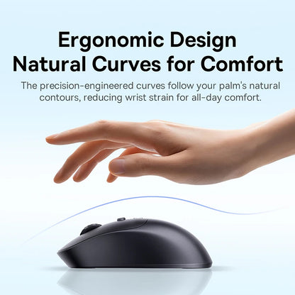 【NOVO】Baseus EM2 ergonomski bežični miš Bluetooth 5.3 2.4G, Type-C punjenje, ultra lagan, tih, s prilagodljivim tipkama