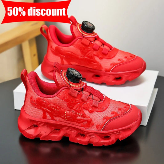 Children's Sports Shoes Fashionable Mesh Campus Student Cushioning Training Shoes New Breathable Non-Slip Daily Jogging Shoes