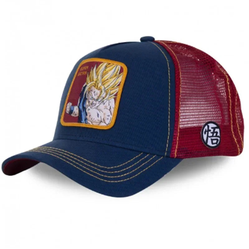 Dragon Ball Son Goku-baseballkasket til mænd, sommerkasket til rejser, broderet hiphop-solskærm, justerbar trucker-meshkasket