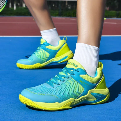 Kiváló minőségű tollaslabda-edzőcipők férfiaknak és nőknek – kék sportcipők csúszásgátló talppal, beltéri és kültéri sportokhoz