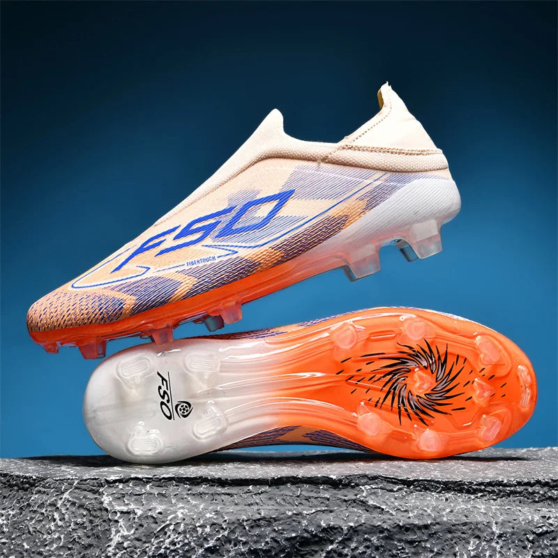 Nouvelles chaussures de football pour hommes, de haute qualité, très vendues, antidérapantes, mi-hautes, légères, pour l'extérieur, crampons de match, pour l'entraînement sur gazon.