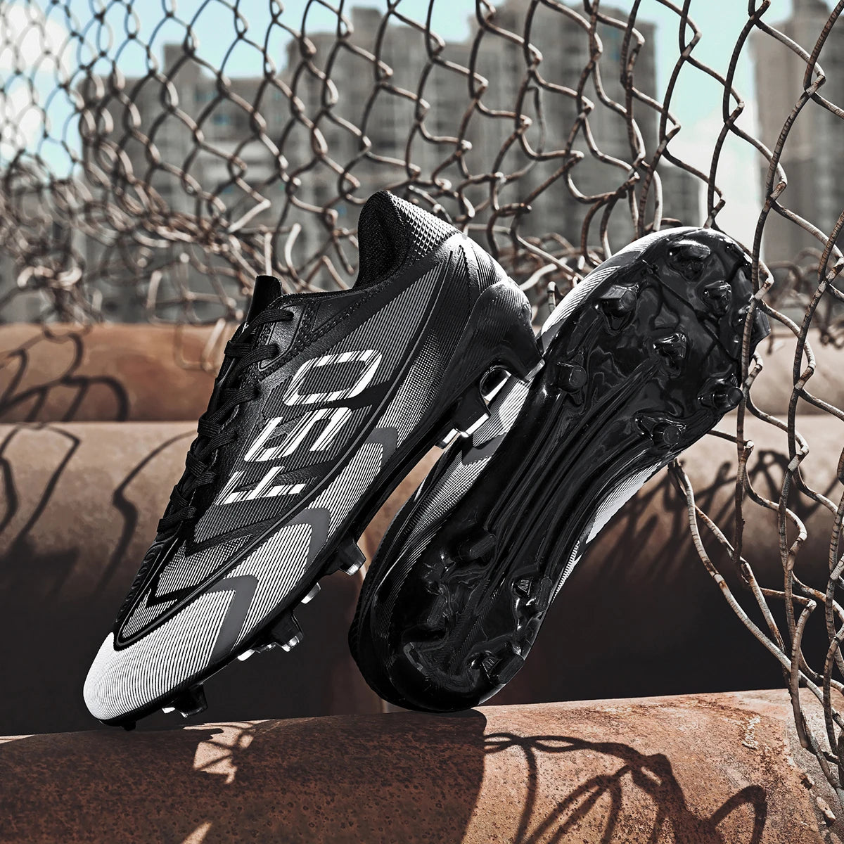 Chaussures de football AG FG unisexes pour adultes, crampons longs à haute adhérence, baskets légères et confortables pour l'entraînement et la compétition