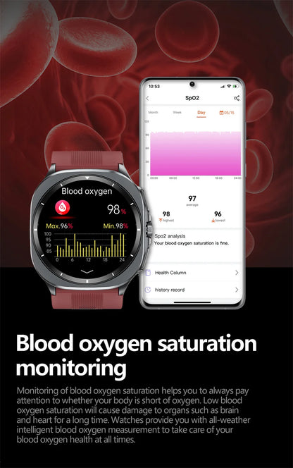 2026 New Health track Smartwatch Air Pump Airbag True Blood Pressure Health Measure Smart Watch Men Women Blood oxygen BT Call