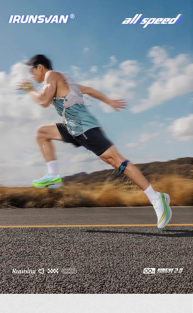2025 IRUNSVAN SHADOW WING 2.0 PRO Marathon Air Cushion Sports Running Shoes, Carbon Plate Trail Running Shoes, Lightweight Sneakers