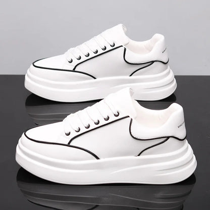 Zapatos blancos pequeños para pareja, zapatos de hombre, zapatillas deportivas de mujer, zapatillas de hombre, zapatillas deportivas informales con aumento de altura en el interior