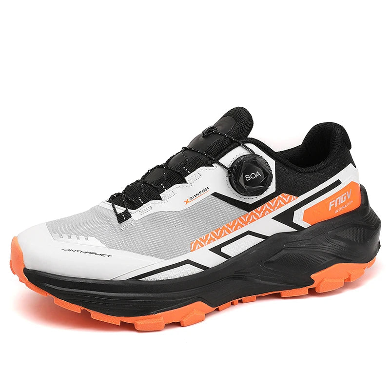 Chaussures de course pour hommes 2025 nouvelles chaussures de randonnée hors route en plein air en maille respirante amorti chaussures de marche plates en maille souple pour homme