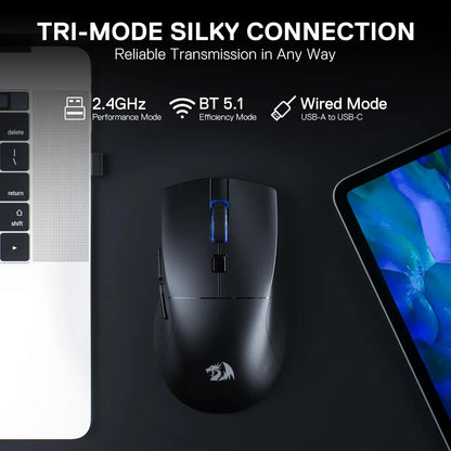 Redragon M618 LIT Wireless Gaming Mouse, 10000 DPI Optical Ergonomic Mouse with 6 Programmable Buttons