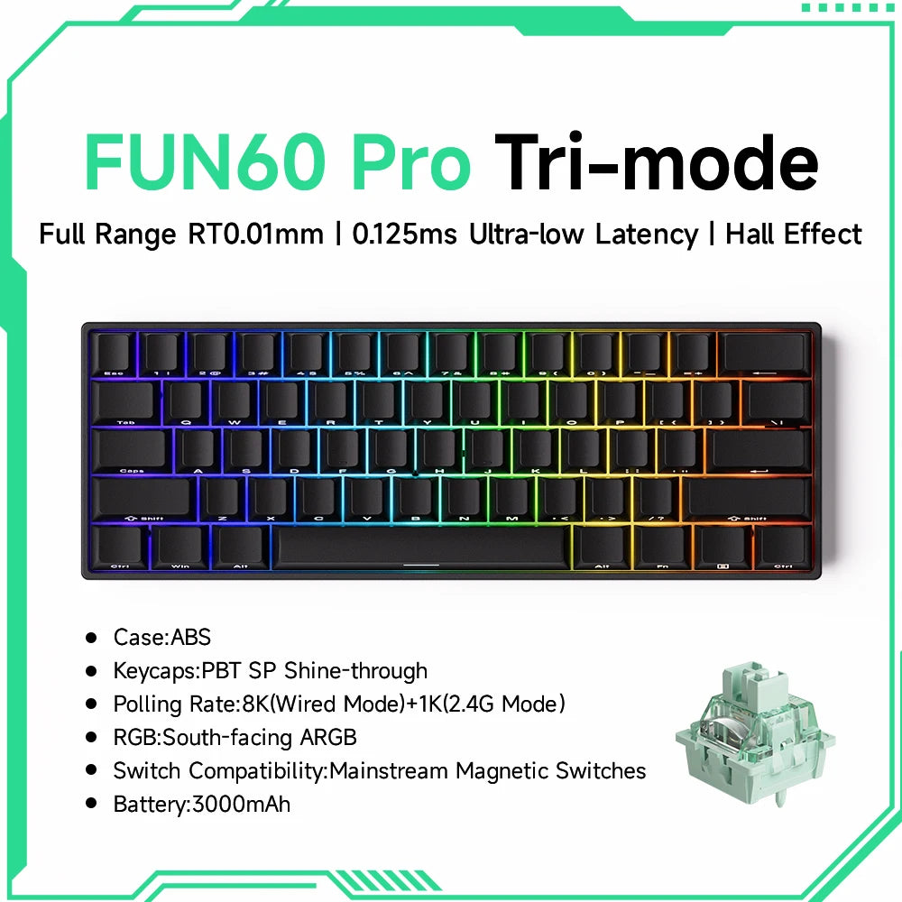 Akko MonsGeek FUN60 PRO&MAX HE Machanical Keyboard Magnetic Switch 60%  Gaming Keyboard Rapid Trigger 8K Custom Keyboard