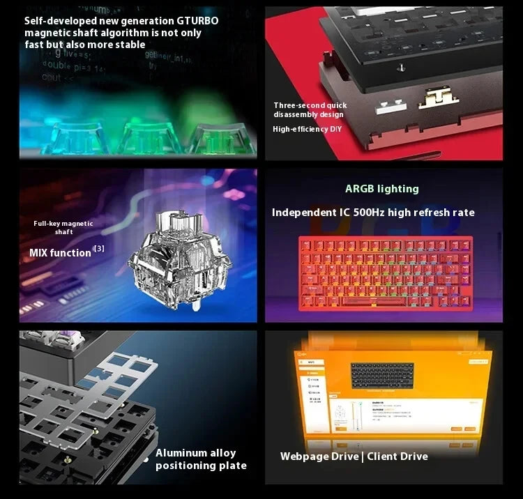 IROK MG75 Pro MG75 Max Aluminum Magnetic Gaming computer Mechanical Keyboard 75% Rapid Trigger 8K RGB Hotswap Gamer Keeyboard
